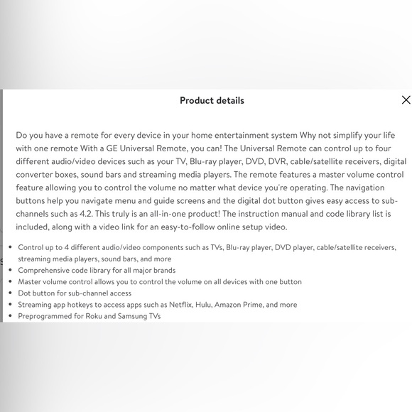 New Seal GE Universal Remote 4 Devices . - Picture 5 of 7